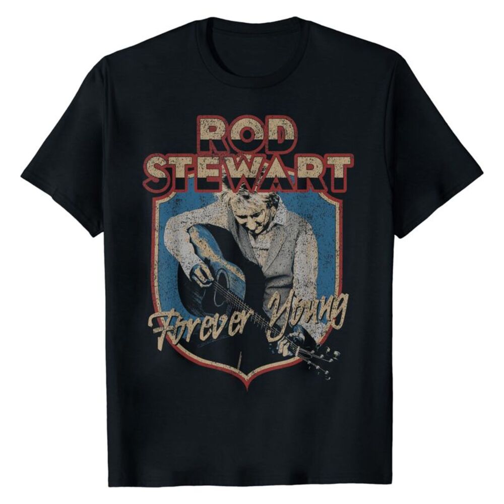 Rod Stewart Unisex Adult Forever Crest Cotton T-Shirt / Black